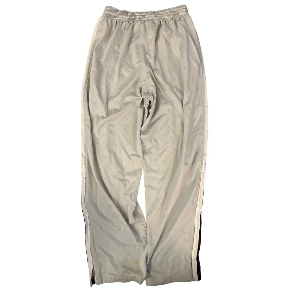 Nike Vintage Grey Track Pants Mens Medium Side Stripe Ankle Zip Athletic Joggers - Picture 3 of 4